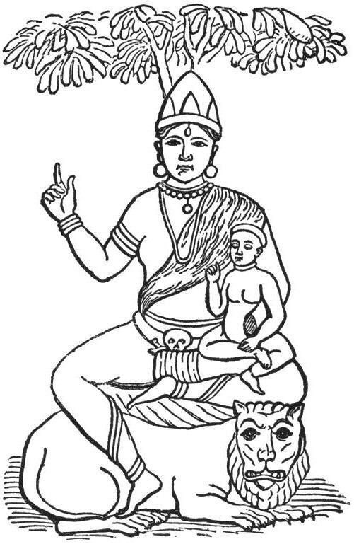 Une mre desse et son fils, de l'Inde.