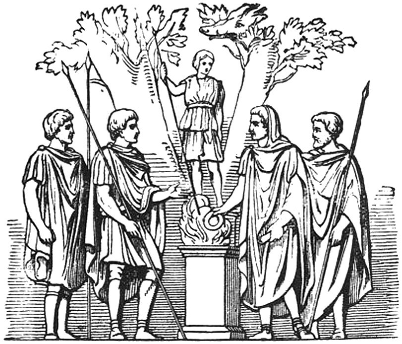 L'empereur Trajan brlant de l'encens  la desse Diane.