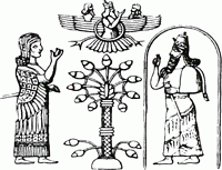 Triple divinit qu'adoraient les anciens Assyriens.