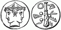 Mdaille avec le symbole de Janus ( gauche) - Revers de la mdaille avec le symbole de Janus ( droite)