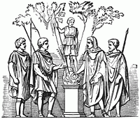 L'empereur Trajan brlant de l'encens  la desse Diane avec une tte de sanglier.