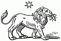 Le dieu-soleil Mithra, reprsent sous la forme d'un lion ayant une abeille  la gueule.