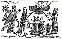 Mitre de Dagon, dieu-poisson des Philistins et des Babyloniens.