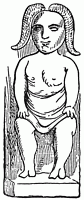 Enfant divin et merveilleux portant des cornes de blier en trurie.